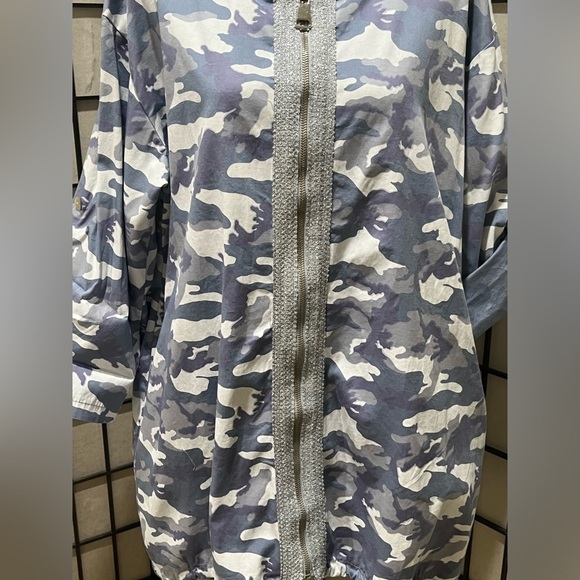 KAKTUS BLUE CAMOUFLAGE Stylish Cotton Blend HOODED JACKET, ARTISTIC, SIZE S/M - Picture 5 of 11